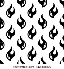 Flame Icon Seamless Pattern, Fire Flame Vector Art Illustration