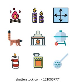 flame icon set. vector set about resizing, bonfire, animal kingdom and fireplace icons set.