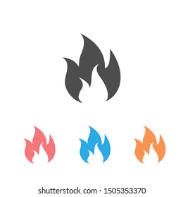 Flame icon set vector illustration