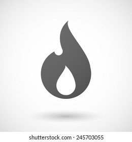 flame   icon with shadow on white background