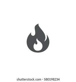 Flame Icon. Sign Design