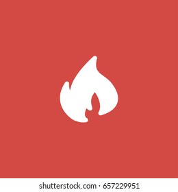 flame icon. sign design. red background