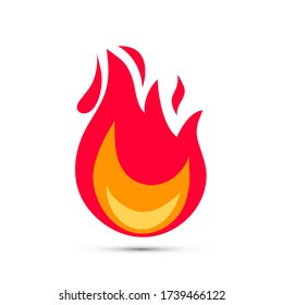 Flame icon. Simple illustration of fire in flat style. Icon illustration for design - vector.
