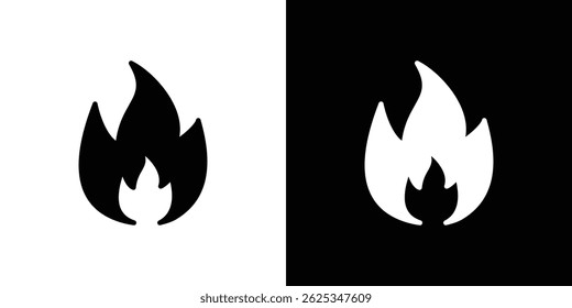 Flame icon simple line vector. Symbol, logo.