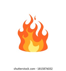 Flame icon. Simple vector illustration in flat style isolated on a white background.