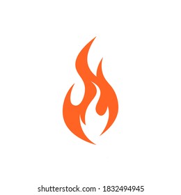 Flame icon. Simple vector illustration in flat style isolated on a white background.