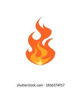 Flammensymbol. Einfache Vektorgrafik im Flachstil einzeln auf weißem Hintergrund.