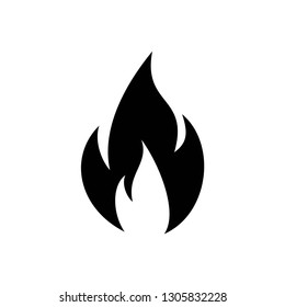 Flame icon symbol vector. on white background