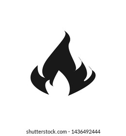Flame icon symbol vector. On white background