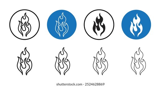 Flammensymbol Kunstsammlung mit dünner Linie