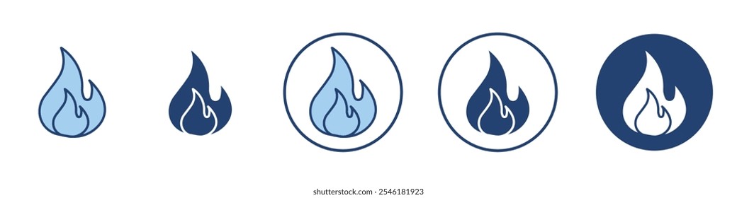 Flame icon Thin line art isolated