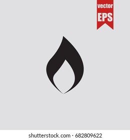 Flame icon in trendy isolated on grey background.Vector illustration.