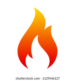 Flame icon. Two tongue fire. Icon illustration logo - vector