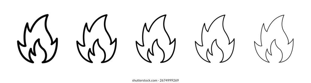 Icono de llama colección de Vector. EPS 10