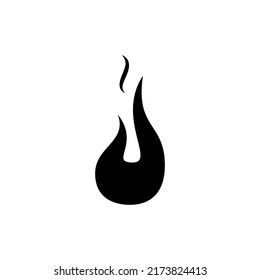 Flame Icon Vector, Glyph Style, Black
