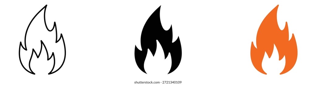 Flame icon vector. heat, danger, fire symbol. vector illustration.
