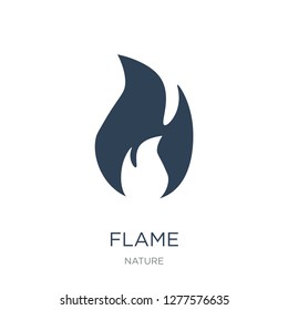 flame icon vector on white background, flame trendy filled icons from Nature collection, flame vector illustration