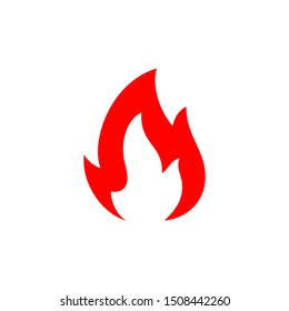 Flame icon vector template. Simple red fire design illustration
