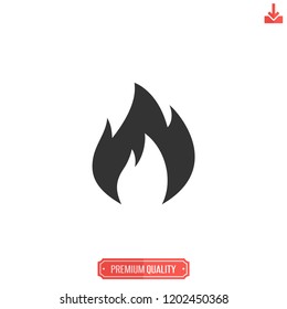 Flame icon,fire vector,danger sign isolated on white background,simple flammable,warning illustration for graphic design, web and mobile platforms.