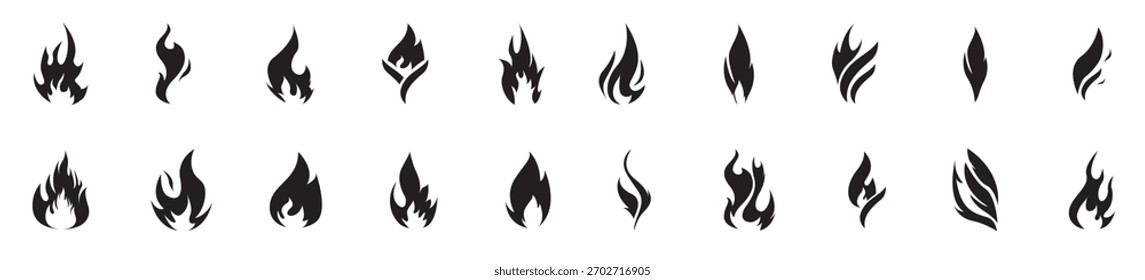 Flame icons collection vector illustration