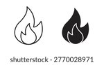 Flame icons linear icon. Line with Editable stroke. monochrome icon