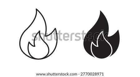 Flame icons linear icon. Line with Editable stroke. monochrome icon