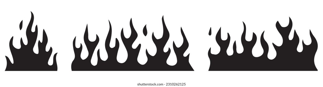 Flame icons. Flame logo, fire icon. Vector set of icons for fire.EPS 10