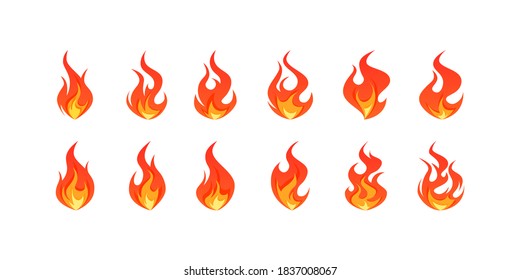 Set Different Fire Patterns Design Use Stock Vector (Royalty Free ...