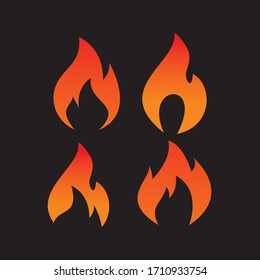 Flame icons vector illustration sign