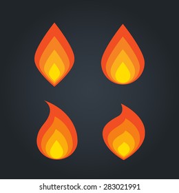 Flame icons vector symbol illustration