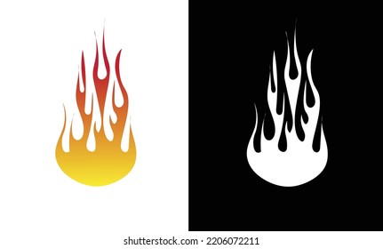 Die Flamme in zwei für Zeitschriften und Bücher illustriert. Vektorgrafik