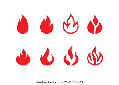 Flame Illustration Collection – Fire Safety  Warning Signs