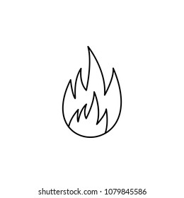 flame illustration. Element of firefighter for mobile concept and web apps. Thin line illustration of flame can be used for web and mobile. Premium icon on white background