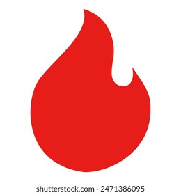 
Flame illustration in flat style, fire vector icon. fire warning sign