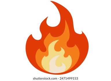 
Flame illustration in flat style, fire vector icon. fire warning sign.Fire symbols. Vector illustration.