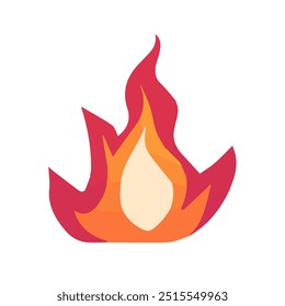 Flame illustration in flat style, fire vector icon. fire warning sign.Fire symbols. Vector illustration.