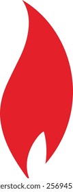 flame illustration- red flame - filled icon