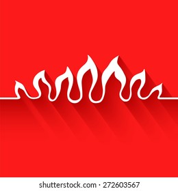 Flame. Infographic element. Vector illustration on red background. EPS 10.