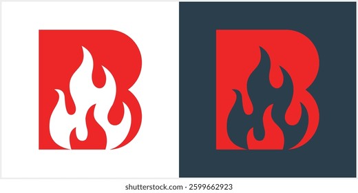 flame initial B  logo vector abstract design element isolated