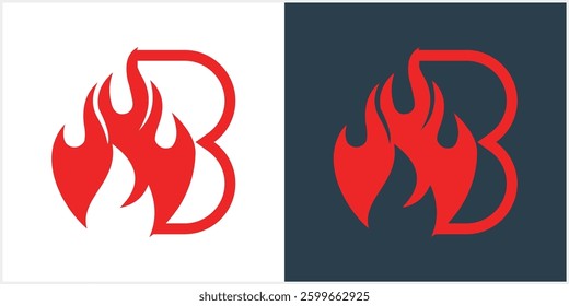 flame initial B  logo vector abstract design element isolated