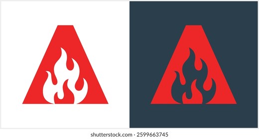 flame  initial  A  logo vector abstract design element isolated