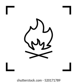 flame isolated minimal icon. fire graph line vector icon for websites and mobile minimalistic flat design.