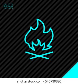 flame isolated minimal icon. fire graph line vector icon for websites and mobile minimalistic flat design.