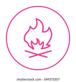 flame isolated minimal icon. fire graph line vector icon for websites and mobile minimalistic flat design.