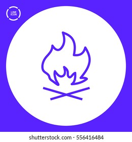 flame isolated minimal icon. fire graph line vector icon for websites and mobile minimalistic flat design.