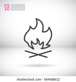 flame isolated minimal icon. fire graph line vector icon for websites and mobile minimalistic flat design.