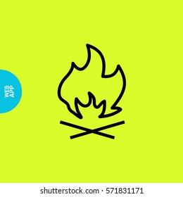 flame isolated minimal icon. fire graph line vector icon for websites and mobile minimalistic flat design.