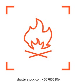flame isolated minimal icon. fire graph line vector icon for websites and mobile minimalistic flat design.