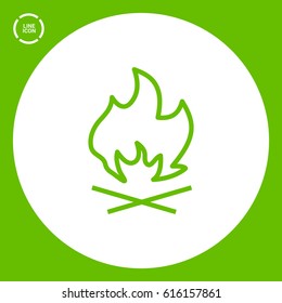 flame isolated minimal icon. fire graph line vector icon for websites and mobile minimalistic flat design.