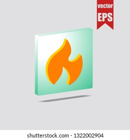 Flame isometric icon.Vector illustration.